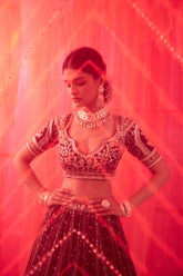 MULBERRY CHIKANKARI LEHENGA